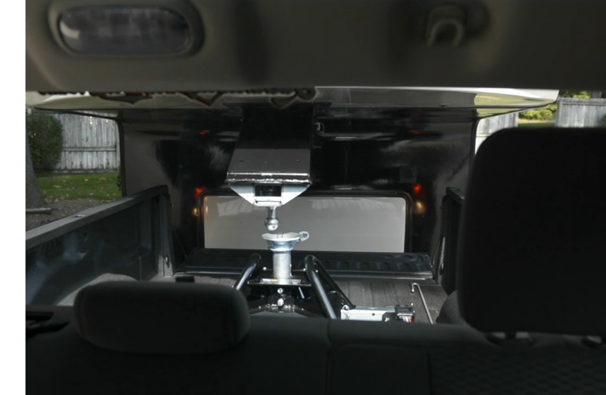 Driver view of the ball and funnel during hookup