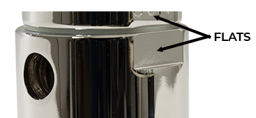 OE Ball flats machined into the ball and shaft