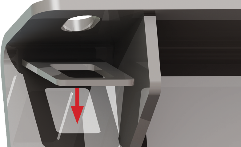 Nut Tab install step 1: bend the tab downward